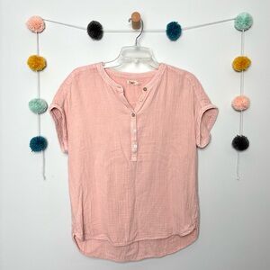 Faherty Dream Corrom Gauze Desmond Pink Top